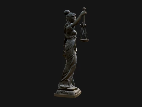 Lady Justice Statue Design 4 - 3D Print Model 3D Print Model