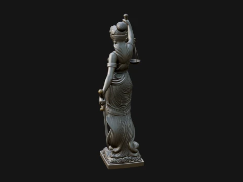 Lady Justice Statue Design 4 - 3D Print Model 3D Print Model