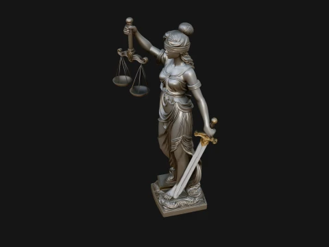 Lady Justice Statue Design 4 - 3D Print Model 3D Print Model