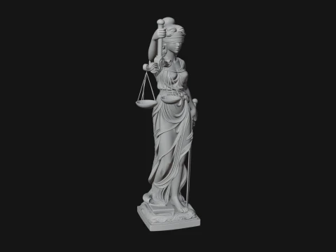 Lady Justice Statue Design 4 - 3D Print Model 3D Print Model