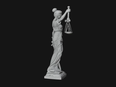 Lady Justice Statue Design 4 - 3D Print Model 3D Print Model