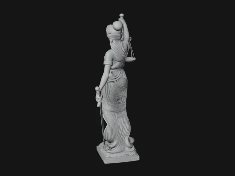 Lady Justice Statue Design 4 - 3D Print Model 3D Print Model