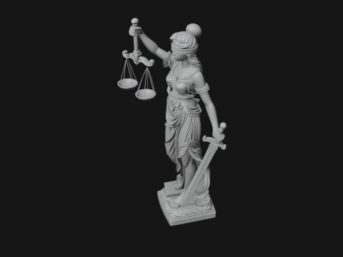 Lady Justice Statue Design 4 - 3D Print Model 3D Print Model