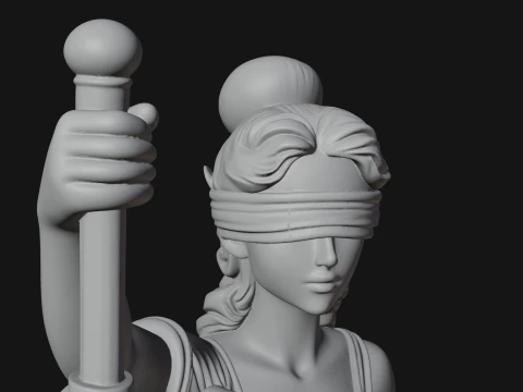 Lady Justice Statue Design 4 - 3D Print Model 3D Print Model
