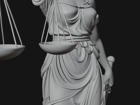 Lady Justice Statue Design 4 - 3D Print Model 3D Print Model