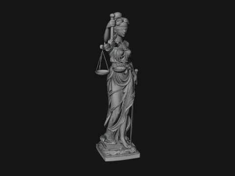 Lady Justice Statue Design 4 - 3D Print Model 3D Print Model