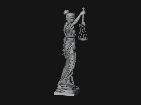 Lady Justice Statue Design 4 - 3D Print Model 3D Print Model