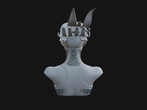 Futuristic Woman Bust Statue Design 4 - 3D Print Model 3D Print Model