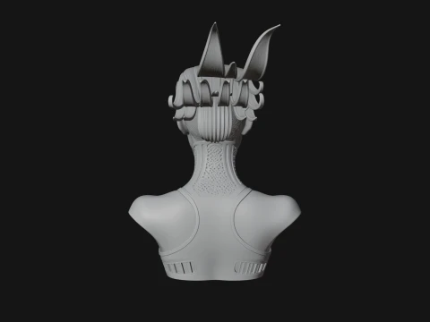 Futuristic Woman Bust Statue Design 4 - 3D Print Model 3D Print Model
