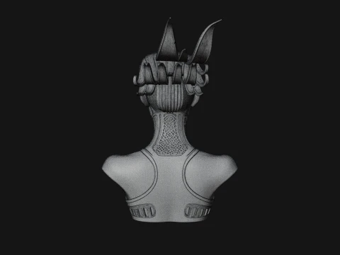 Futuristic Woman Bust Statue Design 4 - 3D Print Model 3D Print Model