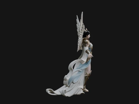 Winged Celestial Fairy Statue Design 1 - 3D Print Model 3D Print Model