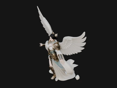 Winged Celestial Fairy Statue Design 1 - 3D Print Model 3D Print Model
