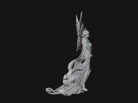 Winged Celestial Fairy Statue Design 1 - 3D Print Model 3D Print Model