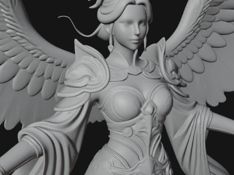 Winged Celestial Fairy Statue Design 1 - 3D Print Model 3D Print Model