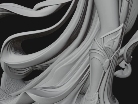 Winged Celestial Fairy Statue Design 1 - 3D Print Model 3D Print Model
