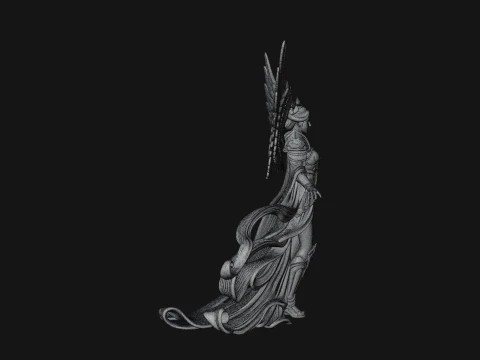 Winged Celestial Fairy Statue Design 1 - 3D Print Model 3D Print Model