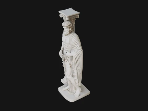 Greek Philosopher with Column Statue Design 2 - 3D Print Model 3D Print Model