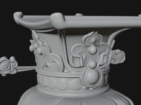 Crowned Philosopher Bust Statue Design 2 - 3D Print Model 3D Print Model