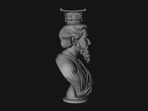 Crowned Philosopher Bust Statue Design 2 - 3D Print Model 3D Print Model
