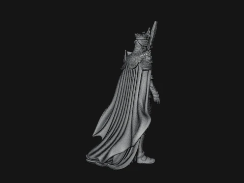 Crowned Queen with Spear Statue Design 2 - 3D Print Model 3D Print Model