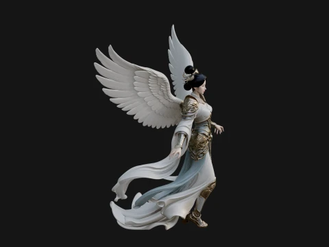 Winged Celestial Fairy Statue Design 2 - 3D Print Model 3D Print Model