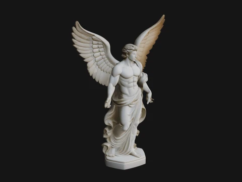 Winged Guardian Angel Statue Design 3 - 3D Print Model 3D Print Model