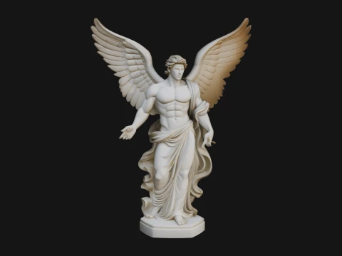 Winged Guardian Angel Statue Design 3 - 3D Print Model 3D Print Model