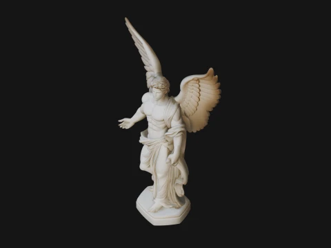 Winged Guardian Angel Statue Design 3 - 3D Print Model 3D Print Model