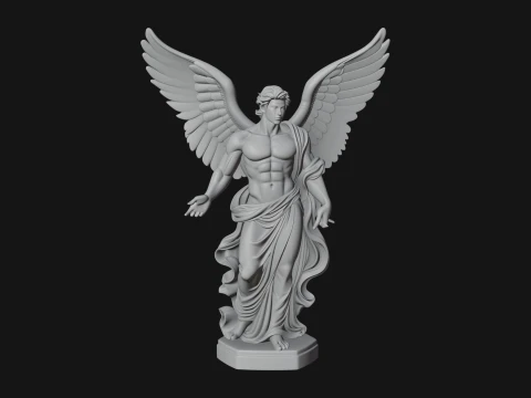 Winged Guardian Angel Statue Design 3 - 3D Print Model 3D Print Model