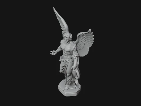 Winged Guardian Angel Statue Design 3 - 3D Print Model 3D Print Model