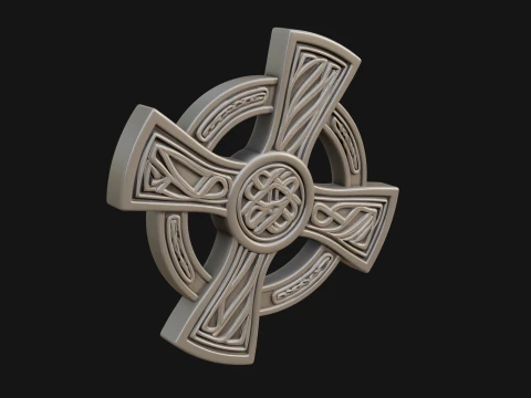 Celtic Cross Wall Plaque Design 3 - 3D Print Model 3D Print Model