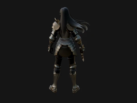Female Knight with Sword Statue Design 3 - 3D Print Model 3D Print Model