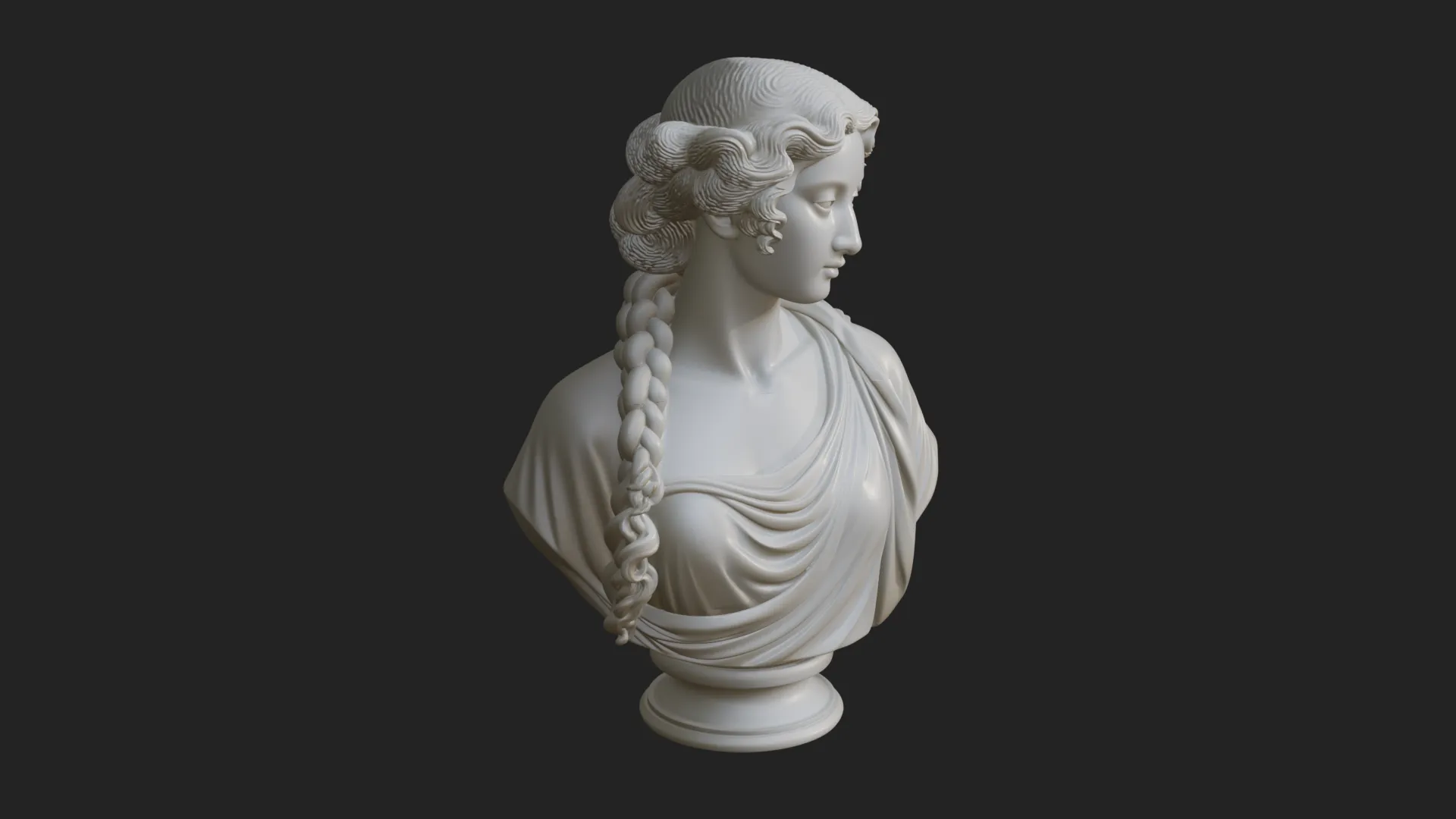 Greek Maiden Bust Statue Design 2 - 3D Print Model 3D Print Model .c4d .max .obj .3ds .fbx .stl .blend 