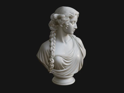 Greek Maiden Bust Statue Design 2 - 3D Print Model 3D Print Model