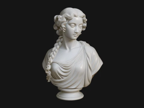 Greek Maiden Bust Statue Design 2 - 3D Print Model 3D Print Model