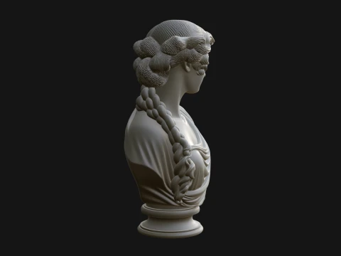 Greek Maiden Bust Statue Design 2 - 3D Print Model 3D Print Model