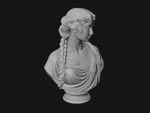Greek Maiden Bust Statue Design 2 - 3D Print Model 3D Print Model