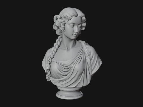 Greek Maiden Bust Statue Design 2 - 3D Print Model 3D Print Model