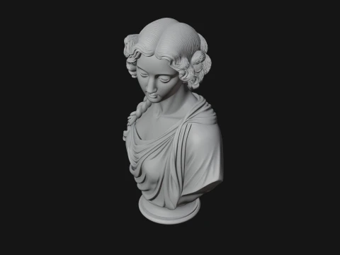 Greek Maiden Bust Statue Design 2 - 3D Print Model 3D Print Model