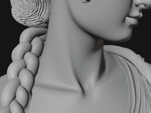 Greek Maiden Bust Statue Design 2 - 3D Print Model 3D Print Model