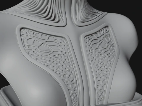 Shell Crown Woman Bust Statue Design 5 - 3D Print Model 3D Print Model