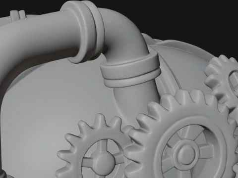 Steampunk Clockwork Head Bust Design 2 - 3D Print Model 3D Print Model
