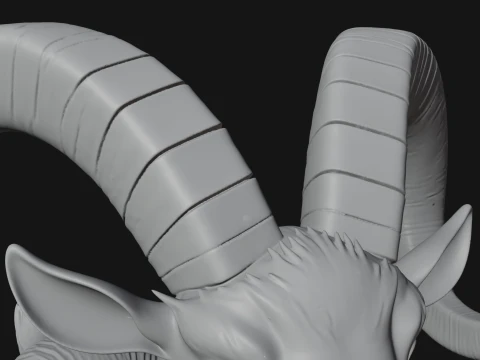 Mountain Goat on Pedestal Statue Design 3 - 3D Print Model 3D Print Model