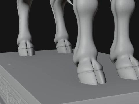 Mountain Goat on Pedestal Statue Design 3 - 3D Print Model 3D Print Model