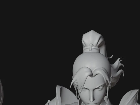 Woman Knight with Spear Statue Design 3 - 3D Print Model 3D Print Model