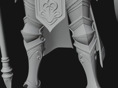 Woman Knight with Spear Statue Design 3 - 3D Print Model 3D Print Model