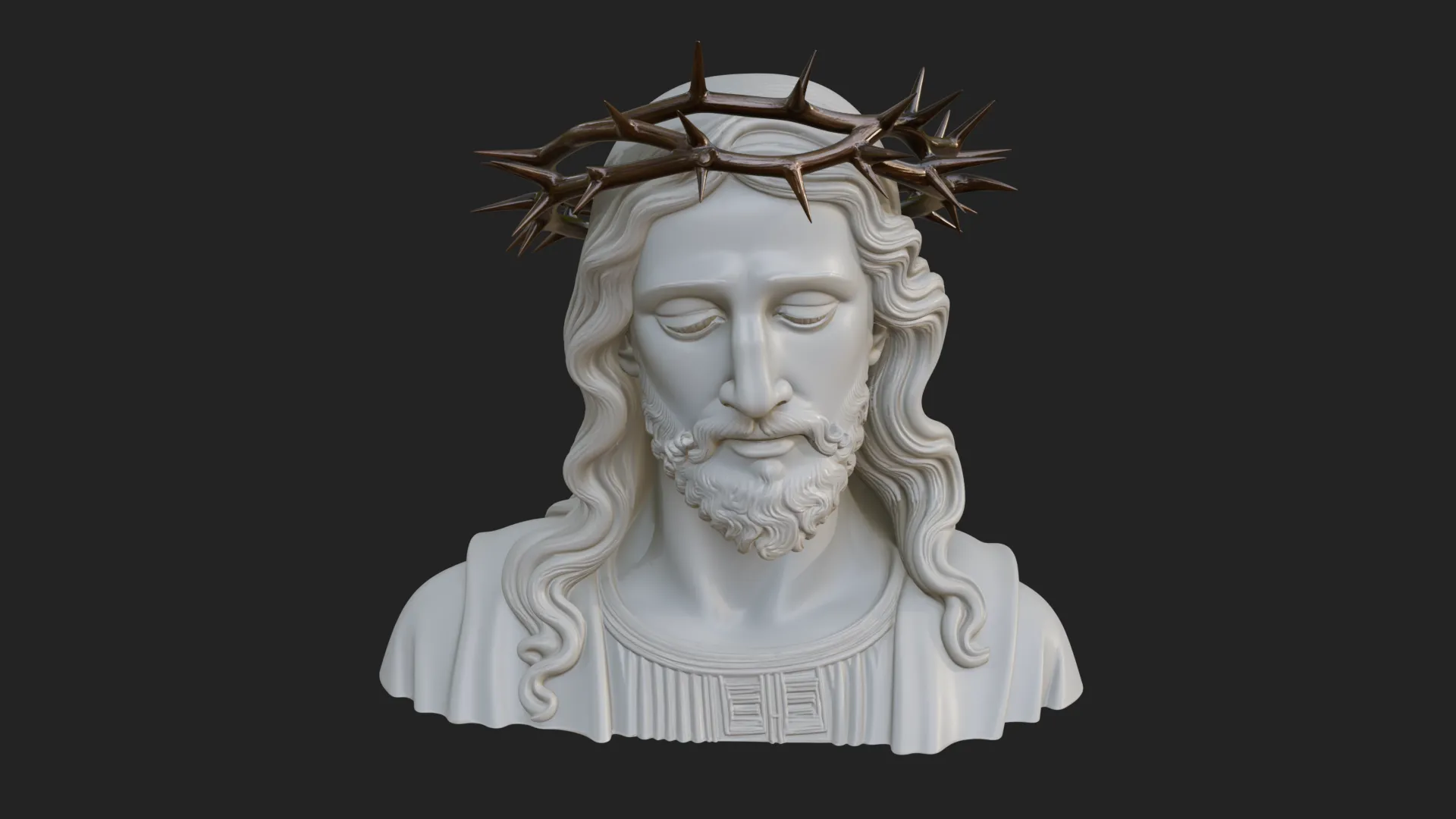Christ Bust Statue Design 3 - 3D Print Model 3D Print Model .c4d .max .obj .3ds .fbx .stl .blend 