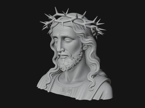 Christ Bust Statue Design 3 - 3D Print Model 3D Print Model