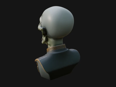 Zombie Bust Statue Design 6 - 3D Print Model 3D Print Model