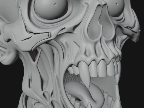 Zombie Bust Statue Design 6 - 3D Print Model 3D Print Model
